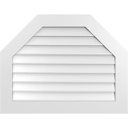 Ekena Millwork Octagonal Top Surface Mount PVC Gable Vent w/ 3-1/2"W x 1"P Standard Frame, 36"W x 28"H GVPOT36X2801SN